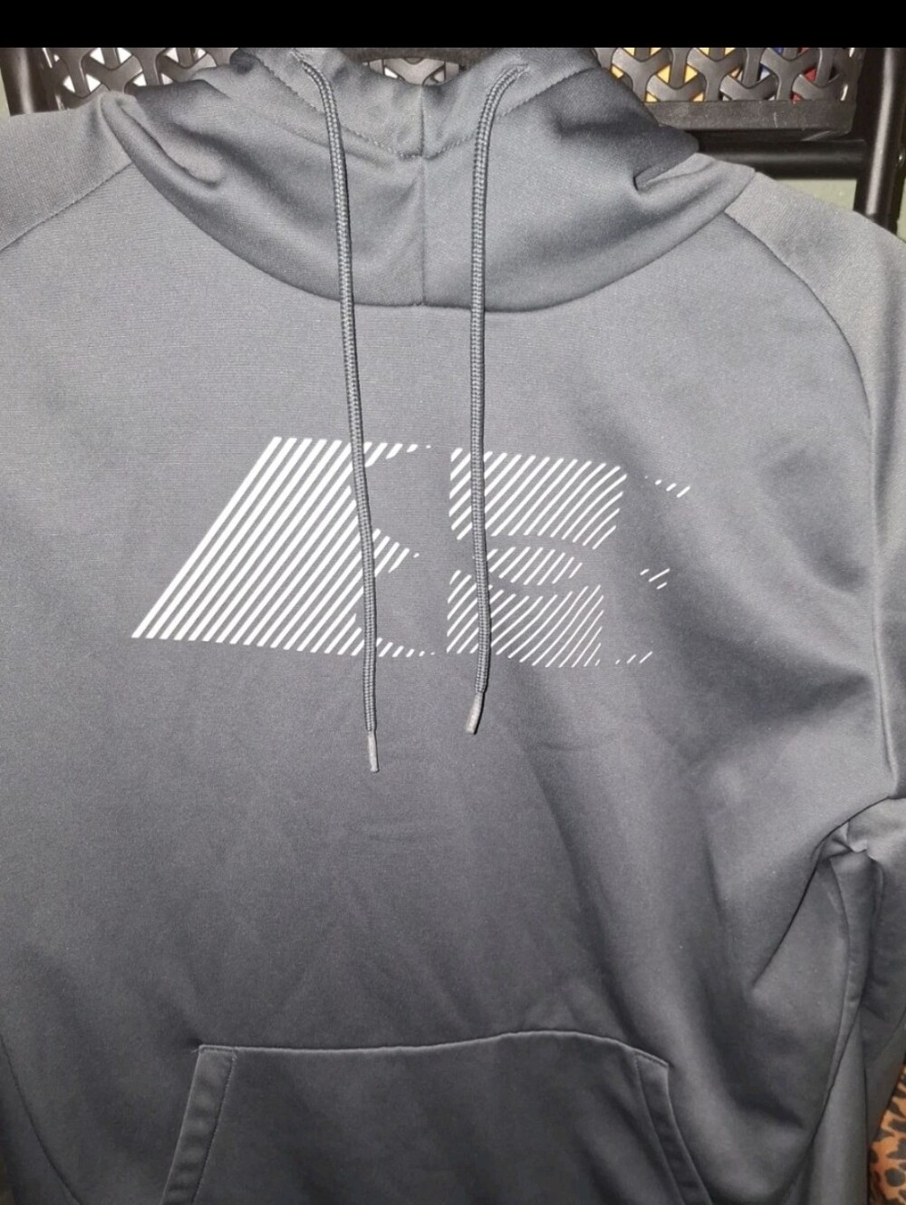 Under Armour Men's Dark Gray Crewneck Hoodie with White Striped Logo